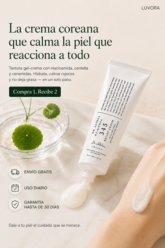 345 Relief Cream ® – Fórmula calmante coreana con Centella Asiática y Ceramidas | Piel sensible