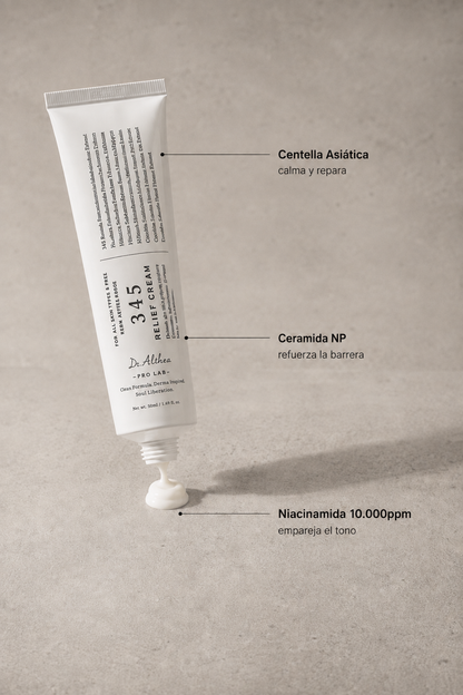 345 Relief Cream ® – Fórmula calmante coreana con Centella Asiática y Ceramidas | Piel sensible